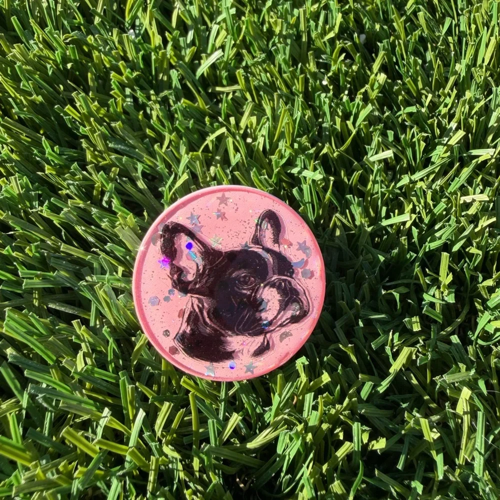 Pink French Bulldog Phone Holder